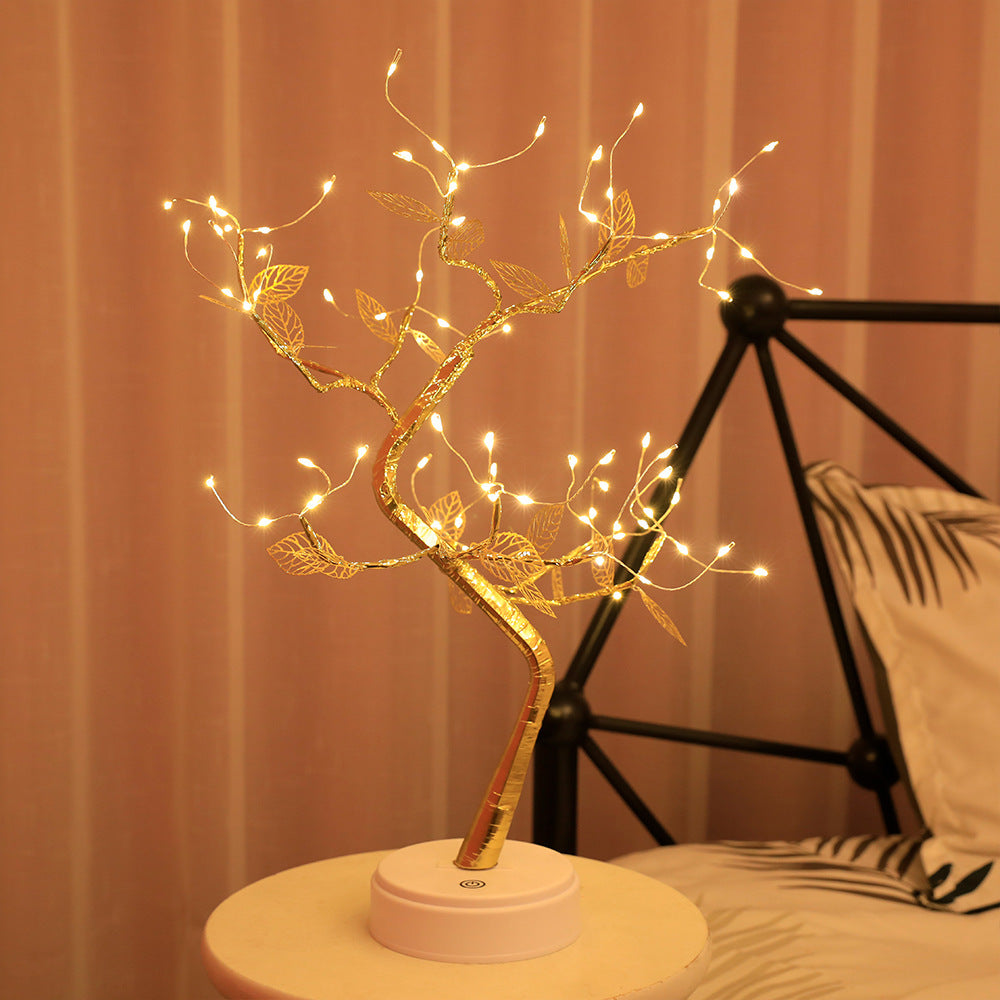 LED Fire Tree Silver Flower Branch Night Lamp