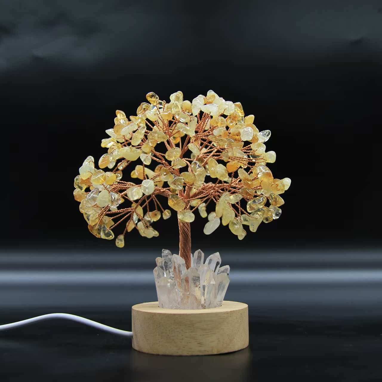 Natural Crystal Rich Tree Small Night Lamp Ornaments