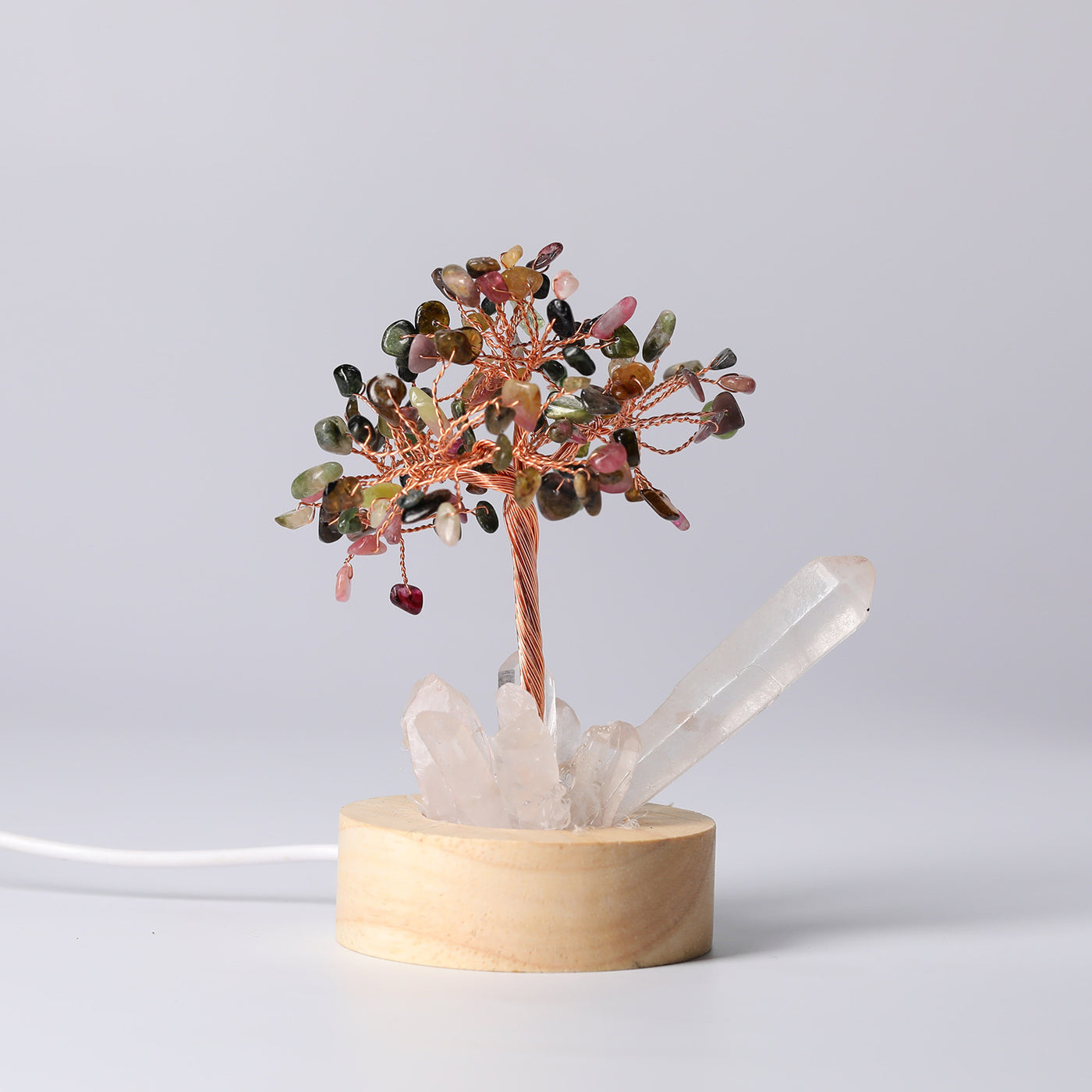 Natural Crystal Rich Tree Small Night Lamp Ornaments
