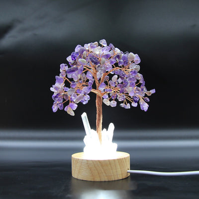 Natural Crystal Rich Tree Small Night Lamp Ornaments