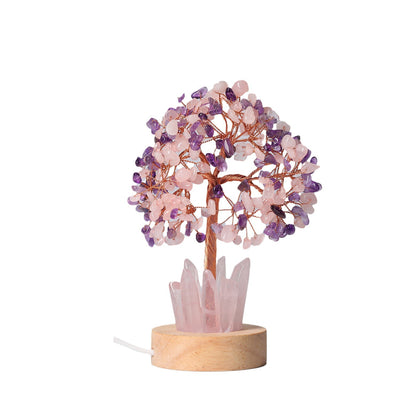 Natural Crystal Rich Tree Small Night Lamp Ornaments