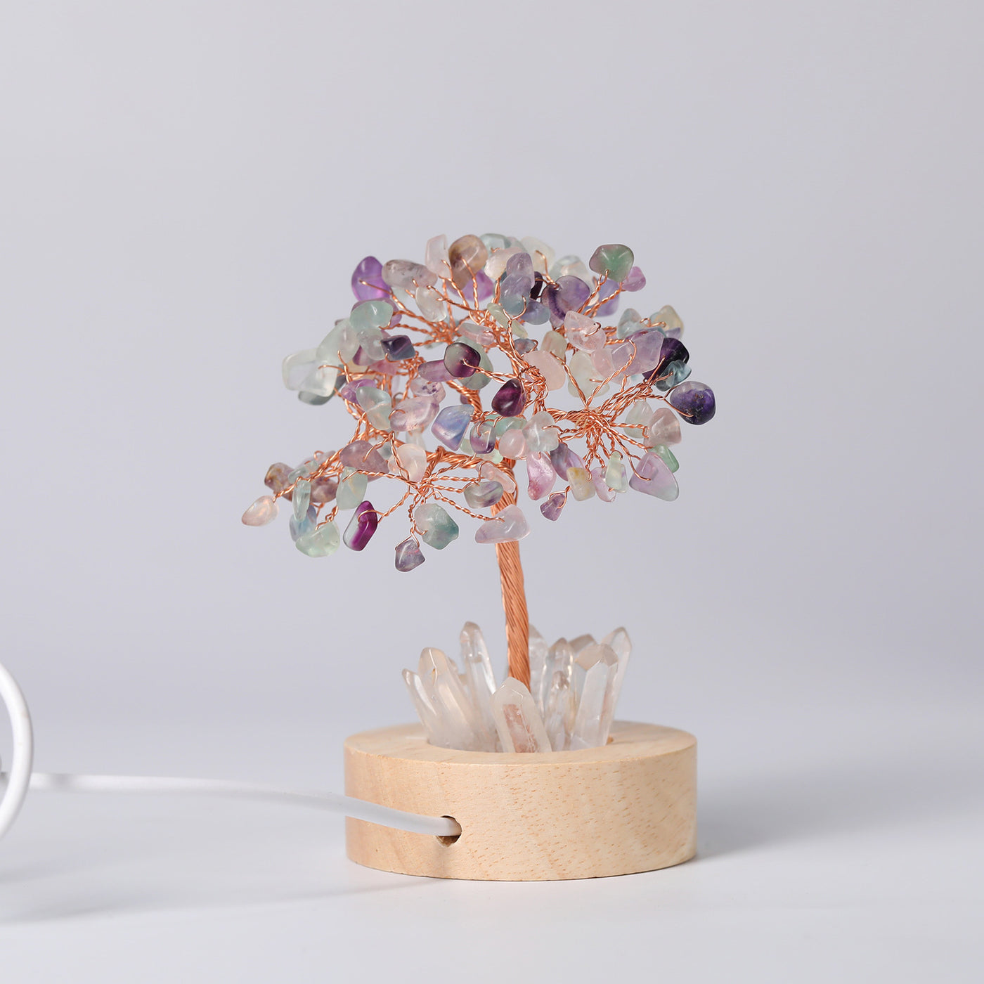 Natural Crystal Rich Tree Small Night Lamp Ornaments